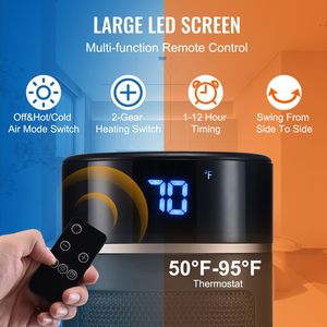 1000W/1500W Electric Space <b>Heater</b> with Thermostat Remote Control 20 Tip S <b>Ceramic</b> <b>Heater</b> Fan Infrared Type US Plug - Product Image 3