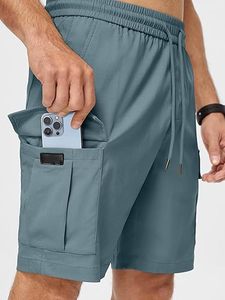 Custom Breathable Waterproof 100% Cotton Canvas Formal Mid Waist Drawstring Closure Men's <b>Cargo</b> Jogger <b>Shorts</b> Multi-pocket - Product Image 3