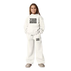 Ensembles de survêtements évasés style baggy pour enfants, ensembles de sweats à capuche personnalisés pour grands garçons, tenues deux pièces surdimensionnées pour enfants - Product Image 1