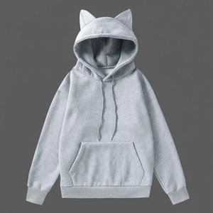 Sweat-shirt à capuche oversize en molleton de coton premium, doux et chaud, avec badge à paillettes, streetwear décontracté pour femmes - Product Image 3