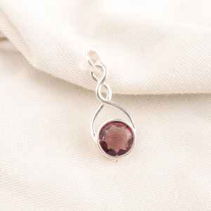 Colgante de Granate Rodolita de Moda, Aleación de Cobre, Corte Redondo, Diseño Único y Delicado, Certificado IGI, Regalo de Joyería para Mujer - Product Image 3