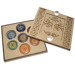 Regalos de piedra semipreciosa Juego de siete chakras con caja de regalo de madera | juego de chakras | Juego de piedras de 7 Chakras - Product Image 6