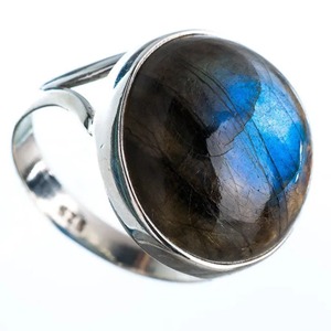 <b>Labradorite</b> <b>Ring</b> 925 Sterling Silver Handmade Boho Statement Promise Jewelry for Women Natural Round Shape Gemstone Jewelry - Product Image 2