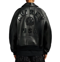 Blouson aviateur en cuir véritable Avirex de style américain pour homme et femme, blouson Avirex en cuir de haute qualité, logo personnalisé, vêtements d'hiver