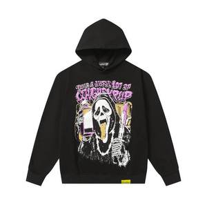 Men Pullover Hoodie Black 100% Cotton Oversized <b>Hip</b> Hop Graphic Screen Print AWFUL LOT OF COUGH SYRUP Streetwear Wholesale - Product Image 1