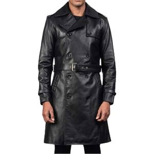 Abrigo de Cuero Negro Premium para el Invierno, Diseño Elegante, Comodidad Superior y Estilo Moderno para Hombres, Ropa para Clima Frío - Product Image 3