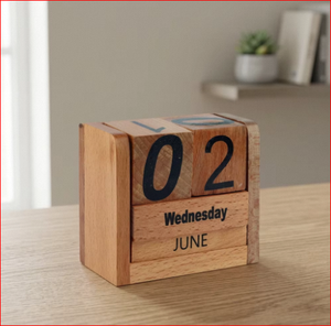 Calendario Perpetuo de Madera, Cubo de Planificación con Fecha Hecha a Mano, Organizador de Escritorio, Decoración para el Hogar y la Oficina - Product Image 4