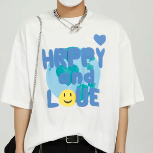 เสื้อยืดผู้ชายลายกราฟิกสีดำ ทรงโอเวอร์ไซส์ ผ้าฝ้าย คอกลม แขนสั้น ผ้าเนื้อแน่น ไม่ยับ 220 กรัม สไตล์สตรีทแวร์ - Product Image 5