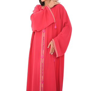 Plain Color Arabic Jalabiya <b>for</b> Women Modest <b>Long</b> <b>Dress</b> Breathable Fabric Traditional Middle East Outfit - Product Image 3