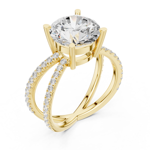 Anillo Solitario de Diamante Cultivado en Laboratorio de 3.50 CT, Oro Sólido de 14K, VS VVS EF, Corte Brillante Redondo, para Uso Diario, Boda, Estilo Moderno - Product Image 3