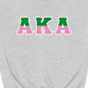 Heather Gray Crewneck Sweatshirt with <b>Green</b> and Pink Letter Graphic Long Sleeve Cotton Fleece Casual Women's Pullover Winter Top - Product Image 6