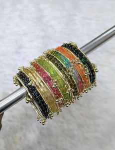 Latest Collection Handmade Women Bridal Kashmiri Churiyan <b>Bangles</b> Pearl Trendy Geometric Design Customizable Colors Sizes - Product Image 5