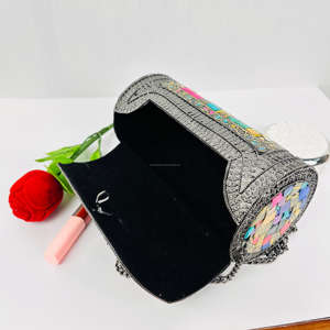 Sac à main moderne luxe Boho ethnique métal mosaïque pochette Antique poli Sculpture soirée soirée sac à main artisanat en métal fait main - Product Image 3