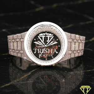 Reloj de Diamantes Moissanite Totalmente Cubierto de Piedras con Movimiento Mecánico Abierto y Brazalete de Piedras Premium para Hombre - Product Image 2
