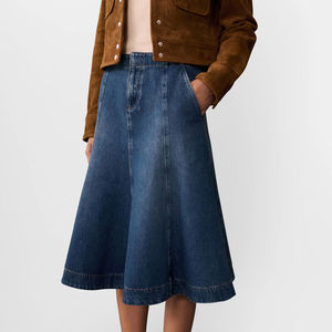 Jupe en jean décontractée pour femme, tendance, entièrement personnalisable, légère, facile à porter, respirante, confortable, matière durable - Product Image 1