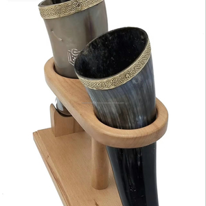 Jarras de toro de búfalo Norns, cuernos decorativos pulidos para beber, rindiendo homenaje, destinos nórdicos, saborear Cerveza, Té, tocar artesanías - Product Image 1