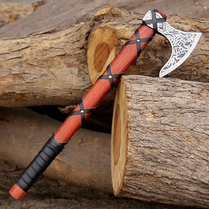 Personalized Viking <b>Axe</b>, Engraved Ash Wood <b>Handle</b>, Medieval Decorative Wall Décor, Groomsman Gift, Birthday Gift for Boyfriend - Product Image 1
