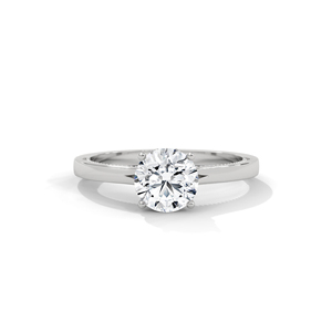 Anillo de Compromiso con Diamante Cultivado en Laboratorio, Corte Brillante Redondo, Banda Solitaria en Oro Blanco de 14K para Mujer, Aniversario, Boda - Product Image 1