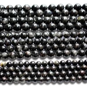 Perles rondes lisses en astrophyllite naturelle (hornblende) en vrac pour la fabrication de bijoux, design DIY, vente chaude - Product Image 2