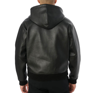 Custom Men's 100% Polyester Windproof Oversized Hoodie <b>Jacket</b> Ribbed Cuffs Hooded Casual Winter Outerwear OEM ODM Wholesale - Product Image 4
