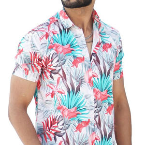 Camisa de hombre con logo personalizado, estampado completo, manga corta, a la moda, con botones, proveedor OEM ODM, camisa de playa de verano para hombre, diseño de plátano - Product Image 3