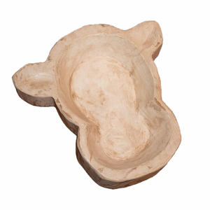 Cuencos de masa de madera de alta calidad, venta al por mayor, cuenco de madera hecho a mano para decoración del hogar y vela, cuenco de masa de vaca de madera, Blanco antiguo - Product Image 2