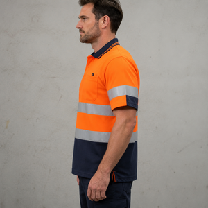 Custom Uniform Durable High Visibility Work Polo <b>Bird</b> Eye Polyester Quick Dry Logistics Workwear Workwear Manufacturer - Product Image 6