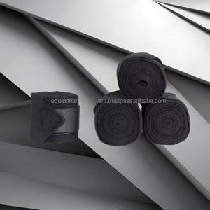 Black Equestrian Fleece Bandages Horse <b>Boots</b> Protective Acrylic Material Eco-Friendly Custom Logo OEM Brand Horse Care Products - Product Image 1