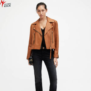 Genuine <b>Leather</b> Ladies Jackets <b>High</b> Quality Original Sheep Skin <b>Leather</b> Jackets Custom Design Women's Winter Motorcycle Jacket - Product Image 1