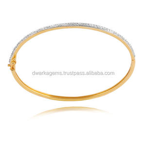 Luxury design high quality <b>gold</b> <b>plated</b> 925 sterling silver zircon white stone <b>bangle</b> for wedding anniversary party gift jewelry - Product Image 4
