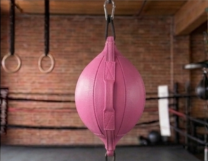 Sac de frappe lourd sur pied HAPK en cuir PU rose, ballon de vitesse, équipement d'entraînement universel pour la boxe à domicile, installation facile - Product Image 3