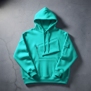 Sweat à capuche épais personnalisé avec logo OEM, 380 g/m², en molleton, unisexe, style hip-hop, sweat à capuche 3D en relief pour femmes - Product Image 1