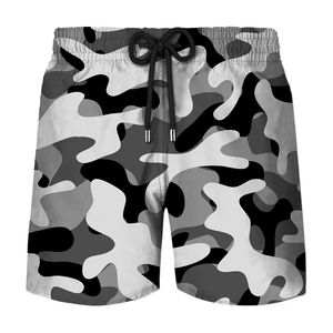 Short de plage pour homme, imprimé camouflage, respirant, séchage rapide, taille élastique avec cordon de serrage, coupe ample, imprimé 3D, été - Product Image 4
