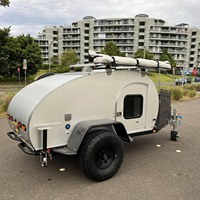 Remorque de camping tout-terrain robuste, légère, avec cuisine extérieure pour les voyages de camping en plein air