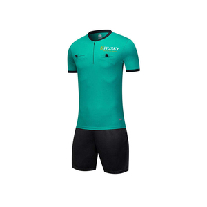 Conjunto de Uniforme de Árbitro Unisex Zuoyala Amarillo con Bolsillos, Pantalones Cortos Negros, Transpirable, Poliéster, Impresión por Transferencia de Calor - Product Image 1