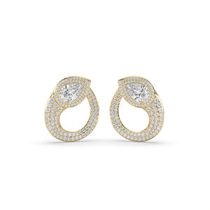 ต่างหูเพชรเพาะเลี้ยง 4.46 กะรัต ทรงลูกแพร์เจียระไนแบบบริลเลียนท์ ทอง 14K 10K ดีไซน์เรียบหรู น้ำหนักเบา ขายส่งเครื่องประดับ B2B - Product Image 1