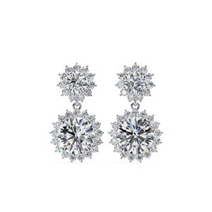 Boucles d'oreilles pendantes REYES en moissanite taille ronde 1,5 carat, certifiées GRA, en argent sterling 925, cadeau de mariage pour femme, en promotion - Product Image 4