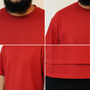 T-shirt pour homme à manches courtes, col rond, coupe classique, couleur unie, décontracté, en jersey de coton, t-shirt en coton surdimensionné pour homme - Product Image 3