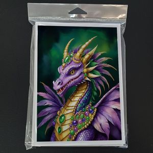 Dragon King of Mardi Gras Whimsical A7 Tarjetas de notas en blanco Paquete de 8 con sobres Tarjetas de felicitación de tamaño 5x7 - Product Image 3