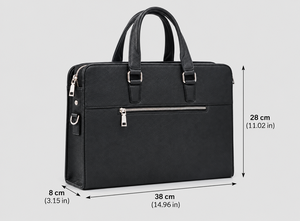 Maletín de Cuero Genuino Marrón, de Lujo, Impermeable, para Portátil, para Viajes de Negocios, Bolso de Mano para Oficina y Trabajo - Product Image 2