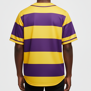 Uniformes Deportivos Personalizados Sublimados para Equipos de Béisbol, Diseño Único con Rayas para Hombre, 100% Poliéster, Corte Atlético Corto - Product Image 5