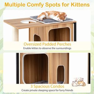 Albero per Gatti Moderno con Struttura in Metallo e Posti per Tirare i Gruccioli, Pratica Casetta per Gatti - Product Image 4