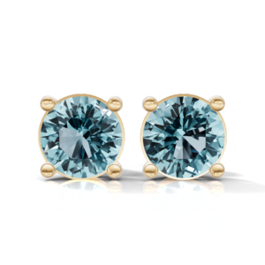 Heerani Jewels Lab Grown Aquamarine Prong <b>Set</b> <b>Stud</b> <b>Earrings</b> Gold 925 <b>Sterling</b> <b>Silver</b> Classic Women's Jewelry Wedding Party - Product Image 4