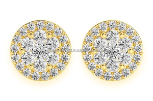 Unisex Luxury Sparkle Pass Diamond Tester 925 <b>Silver</b> Geometric Trendy Moissanite Gold Plated Cluster <b>Stud</b> Engagement Earrings - Product Image 2