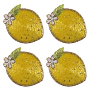 CRYSTAL CRAFT Posavasos redondo de cristal blanco con bordado de cuentas de vidrio para postres, pudines y pasteles, con base - Product Image 1