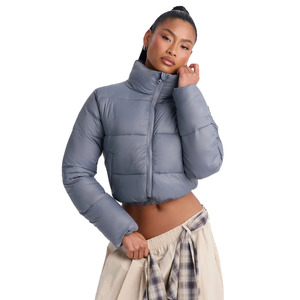 New Design Zip up <b>Waterproof</b> Down <b>Jackets</b> Custom Logo <b>Winter</b> Bubble <b>Jacket</b> <b>Women</b> Crop Padded Puffer <b>Jacket</b> 2026 - Product Image 1
