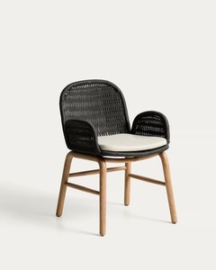 Chaise de salle à manger moderne en teck de qualité supérieure avec revêtement en microfibre et pieds en bois - Meubles de salle à manger écologiques - Product Image 1