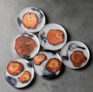 Handmade Epoxy Resin Coaster Set Round Decorative Drink Coasters <b>Table</b> <b>Protector</b> From REHMAN CRAFT - Product Image 1
