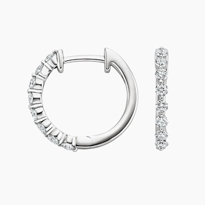 Pendientes de Aro de Oro Blanco con Diamantes para Mujer, Corte Brillante Redondo, Cultivados en Laboratorio, Color D, Certificados por IGI, Clásicos para Uso Diario - Product Image 2