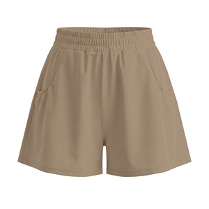 Shorts pour femmes à taille haute, élastiques, avec poches, couleur unie, décontractés, en tricot, en spandex, en polyester, respirants, pour l'entraînement - Product Image 1